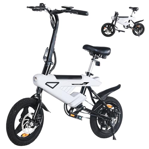 YOBACARID Bicicleta eléctrica plegable de 14 pulgadas, bicicleta eléctrica de 250 W, motor de 36 V, 10,4 Ah, autonomía de 45 km, bicicleta plegable de ciudad, bicicleta eléctrica para adultos y