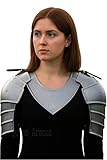 Queen Armour Pair of pauldrons with Gorget LARP pauldrons Shoulders Female Fantasy Armor LARP Armor Silver armor shoulder knight armor medieval armor crusader costume leather armor knight helmet