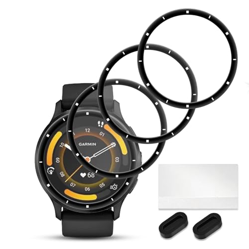 riwoauoo 4 Pack Smartwatch Screen Protector for Garmin Venu 3 PMMA Material Anti-Scratch High Sensitive Charger Port + 3D Full Coverage HD Soft Screen Protector Film(Non-tempered Glass)