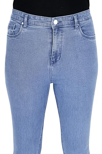 Image of TWGE - Women's Mid Rise Bootcut Jeans - Single Button, Stretchable Denim Pants - Ankle Length - Stylish Casual Wear