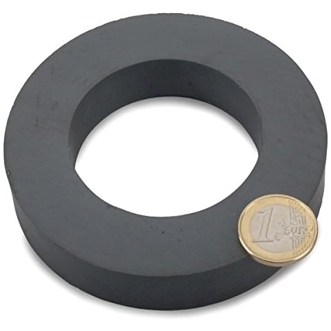 Ringmagnet Ø 100,0 x 60,0 x 20,0 mm Y35 Ferrit - hält 16 kg,Magnetring, Magnet Scheibe mit Loch Ring Cover