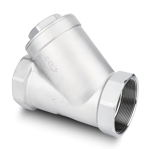 Image of Industrial Plumbing Y Strainers NPT Female 4 inch, Heavy Duty 304 Stainless Steel Y-Strainer, Y-Shaped Filter Valve Connector with 80 Mesh Screen to Remove Excess Impurities for Water Oil Gas DN100