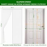 Cinkee Gęsta Magnetyczna Moskitiera 90 x 210 cm – Drobna Siatka, W pełni magnetyczna, Samozamykająca na Balkon, Łatwy Montaż Bez Wiercenia, Biała