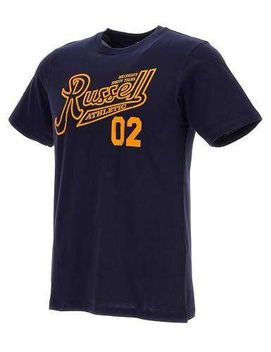 Russell Athletic SS Crewneck tee Shirt Camiseta, Navy, 176 Unisex niños