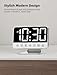 Odokee Digital Alarm Clocks for Bedrooms: Large Bold Number 5 Brightness Dimmer - Easy to Read Across The Room - 5 Alarm Sound 8 Night Light - Silver