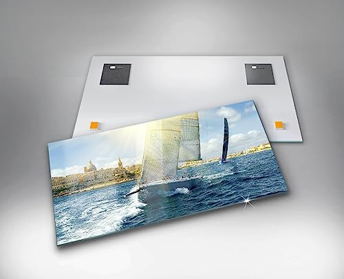 Tableau en verre coloré de luxe yacht 120x60cm pour salon moderne