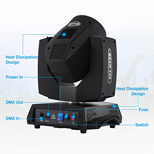 Ygreap 230W Moving Head Zoom Light Dmx 16Ch Beam 8 Prism Wash Spot Gobo Light Dj Disco Club Party Wedding Stage Effect Lighting (4 Pcs) #TOP2