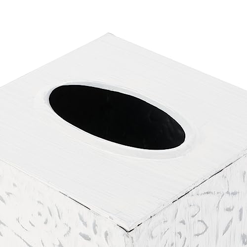 Country Chic Modern Farmhouse Tissue Box Holder, Decorative Metal Tissue Cover, Rustic Square White Style by CRAFTSMAN ROAD - Image 5