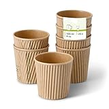 GREENBOX - Riffelbecher/Kaffee to go Becher 100 ml / 4 oz, Ø 62 mm, braun, 25 St.