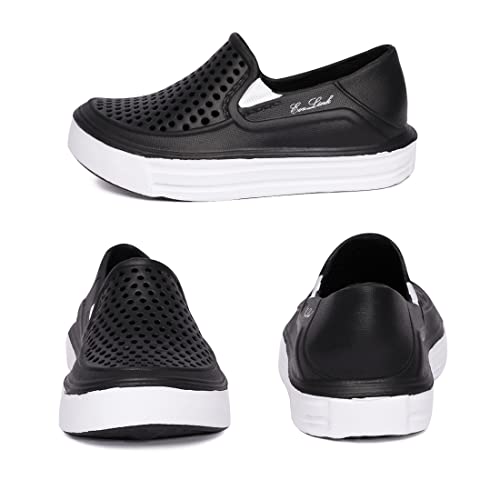 Eozlink Toddler Unisex-Child Garden Clogs Slip-On Water Shoe Slip On Breathable Sneaker For Toddlers Lightweight Close Toe Sandals Quick Dry Clog For Boys And Girls Beach Sandals (Black,7 #TOP1