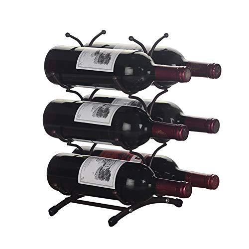 Soporte para 6 Botellas de Vino de Metal Moderno miniatura 1