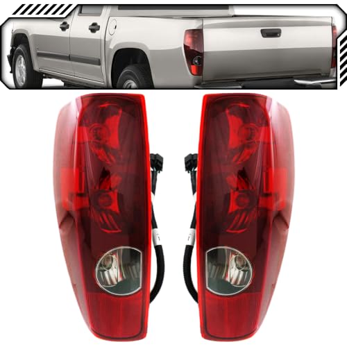 EPIC LIGHTING OE Style Halogen Tail Lights w/Bulbs & Harness Assembly Replacement for CHEVROLET GMC ISUZU 04-12 COLORADO CANYON 06-08 PICKUP [ GM2800164 GM2801164 19417444 19417443 ] Pair