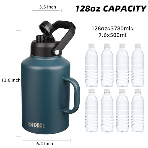 Image of BJPKPK 128oz Stainless Steel Water Bottle, 1 Gallon Insulated Water Jug