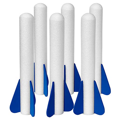 Botabee Glow-in-The-Dark Soft Foam Rocket Refills for Rocket Launchers | Compatible with Stomp Rocket Jr. Glow Rocket Launcher | 6 Pack Replacement Air-Powered Foam Rockets