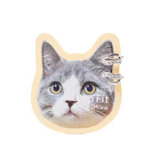 3carat ループフィット ロジウム 痛くない 新感覚 イヤリング レディース 軽量 落ちにくい ニッケルフリー 金属アレルギー対応 ノンホールピアス 日本製 (ロジウム)