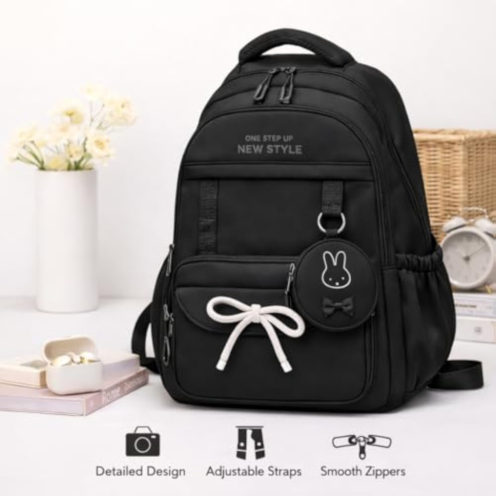 Stylish College Backpack with Multiple Compartments
