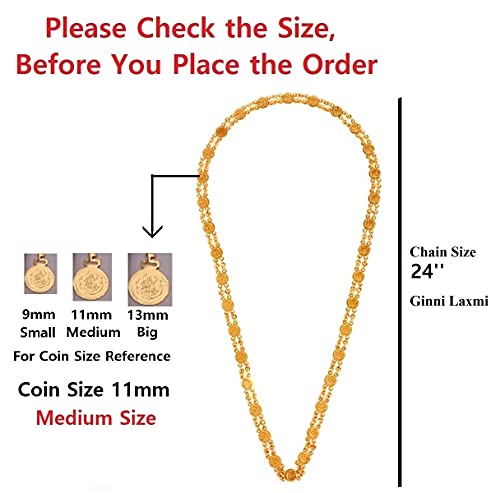 Image of VAMA Fashions Laxmi coin kasulaperu Traditional Temple Coin Jewellery God Lakshmi Coin Necklace Set for Women