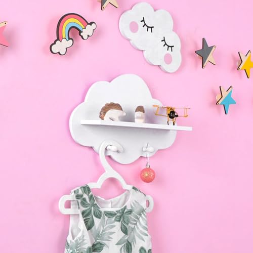 Étagère murale nuage bois blanc pour sécuriser les petits objets de bébé - 8