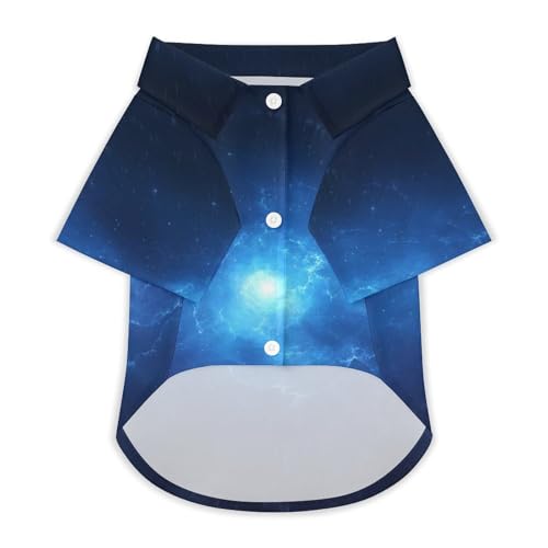 犬服 宇宙柄 星空柄 銀河柄 ペット服 猫服 夏用 アロハシャツ 柔らかい 可愛い おしゃれ 通気性 半袖 シャツ ドッグウェア 犬用服 ペットウェア 着せやすい 日焼け予防 抜け毛対策 お散歩 お出かけ ペット用品