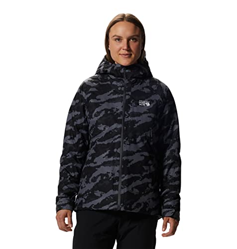 Mountain Hardwear Women's Standard Stretch Ozonic Insulated Jacket, Black Paintstrokes Print, Small