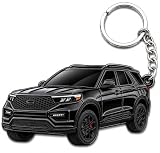 FOUR WHEEL BEAST Metal Keychain compatible with Ford Explorer Accessories Key Chain ST XLT Tremor SUV Car Mods (Black)