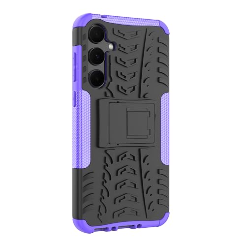 iCatchy Case for Samsung Galaxy A35 5G Phone, Heavy Duty Hard Tough Dual Layer Hybrid Shockproof Cover compatible with Samsung A35 5G (Purple)