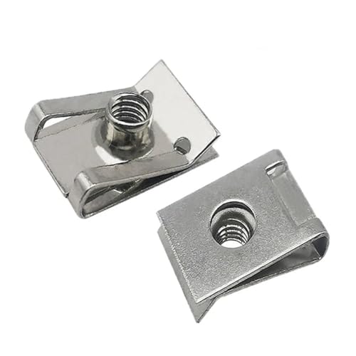 10pcs Stainless Steel U Type Clips with Thread M6 M5 M4 M8 8mm 5mm 6mm 4mm Reed Nuts for Car Motorcycle Scooter ATV Moped(M4)