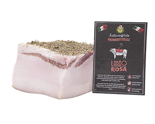 Lardo Rosa di Gombitelli (Lardo Steso) | trancio sottovuoto da 1 kg | Salume artigianale Toscano | Salumificio Artigianale Gombitelli - Toscana