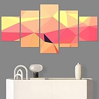 SIGNWIN 5 Panel Canvas Wall Art Modern Art Contemporary Dramatic Geometric Mixed Media Multicolor Patterns for Home Decorations Ready to Hang - 60