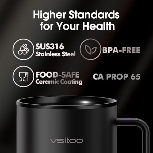 VSITOO S3 12oz Heated Coffee Mug with Temperature Control for Espresso by VSITOO - Image 6