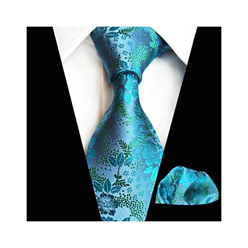 ネクタイ チーフ セット 花柄 25×25cm ポケットチーフ 結婚式 フォーマル ネクタイ ハンカチ メンズ 2点セット 4