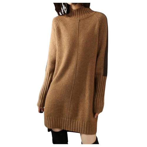 Robe en tricot anti-froid | Jupe pull ample et col mi-haut