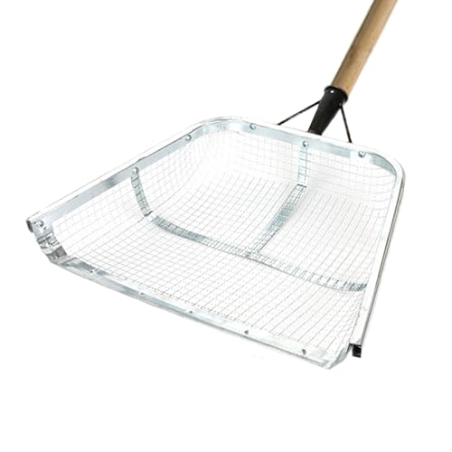 Grain Sieve Shovel, Stainless Steel Sturdy Sifter Shovel with Easy Grip Handle, Soil Sifter Portable Garden Sieve Leaking Garden Shovels, Ergonomic Multifunctional Farm Shovels