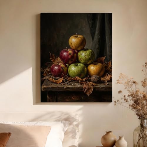 Lienzo decorativo de nuez de hoja, cuadro rústico verde de 40x50 cm para decorar tu hogar 4