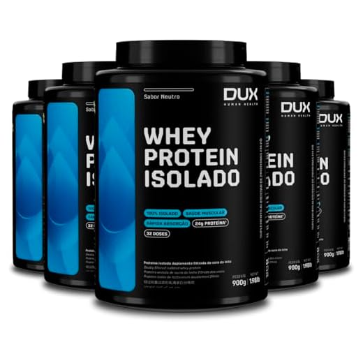 Kit 5 Whey Protein Isolado Dux Neutro 900g