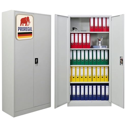 PROREGAL Flügeltürenschrank Elephant Metall Aktenschrank...