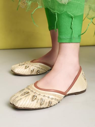 Image of XE Looks Jutti | Handcrafted Ethnic Punjabi Jutties with Intricate Bead & Sequin Embellishments | Comfortable & Stylish Footwear For Girls & Women