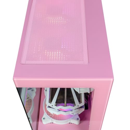 Image of ViprTech Stryker 3.0 Gaming PC - AMD Ryzen 7 (4.1GHz Liquid Cooled), RTX 3060 12GB, 16GB DDR4 RAM, 1TB SSD, WiFi BT, Win 11 Pro, RGB, Gaming Desktop Computer Prebuilt, Pink