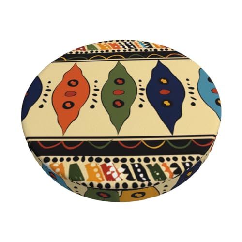 Housse de coussin de chaise de bar ronde en velours doux avec motif africain traditionnel imprimé de style bohème pour tabourets de bar de cuisine avec...