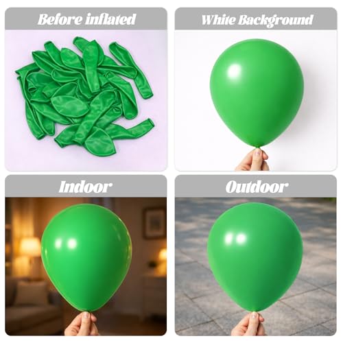 Image of Voircoloria 90pack Green Balloons Different Size 18 /12 /10 /5 Inch Green Balloon Garland Arch Kit for Graduation, St. Patrick's Day, Dinosaur, Jungle, Forest, Wedding, Birthday, Christmas Decorations