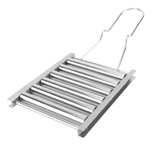 Stainless Steel Hot Dog Roller 5 Hot Dog Capacity with Handle Outdoor Cooking BBQ Tools for All Kinds of Hot Dogs, Fish Balls, Sausages, Spring Rolls (9x9x11cm/ 3.54x3.54x4.33in)