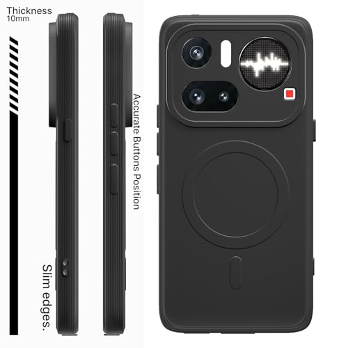 Image of Pikkme Back Cover for Nothing Phone 4a Pro 5G Soft Matte Silicone Mag-Safe Design (Mag-Safe Not Support) Camera Protection | Slim Fit Bumper Cover (Black)