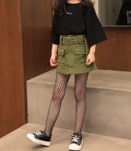 Girls Tights High Waist Fishnet Stockings Thigh High Mesh Pantyhose3