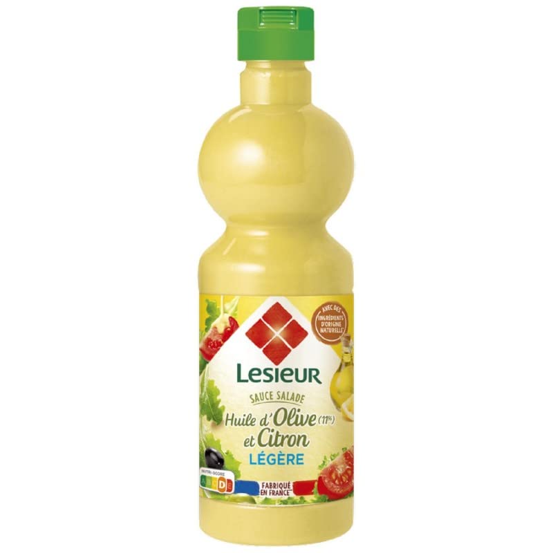 SAUCE SALADE HUILE D'OLIVE ET CITRON LÉGÈRE 500ML, LESIEUR, LOT DE 4