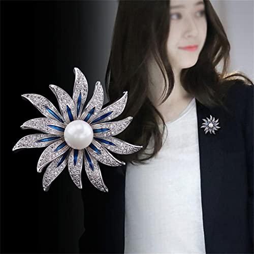 Broche fleur blanche bijoux dames raffinement pour robe de soirée - 2