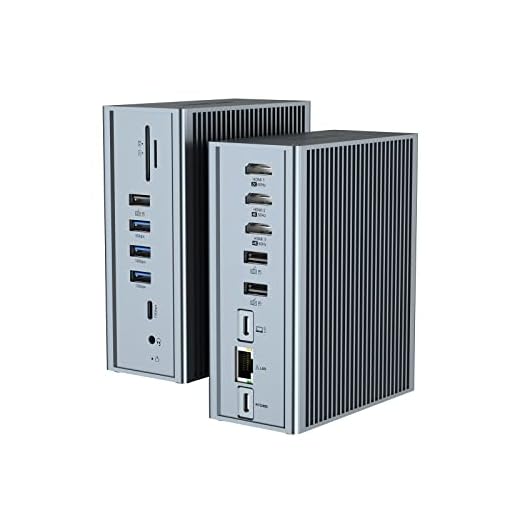 16 in 1 USB C Dock, USB C Docking Station, Quadruaple Display Multiport Hub (10Gbps USB-A/C 3.1, SD/TF, 3*HDMI, 100W PD,Gigabit Ethernet, Audio) for USB C Laptop and Tablet