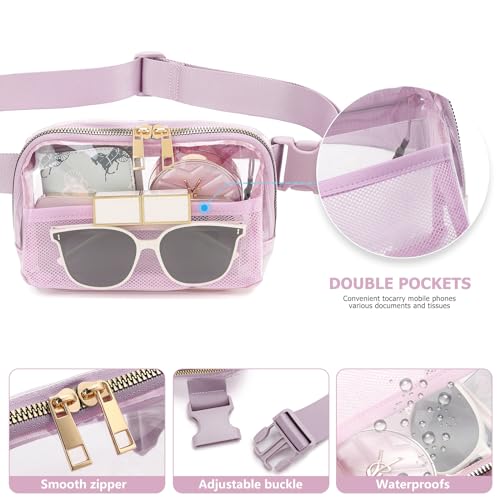 Image of Clear Fanny Pack Stadium Approved Belt Bag, Clear Purse for Stadium Events