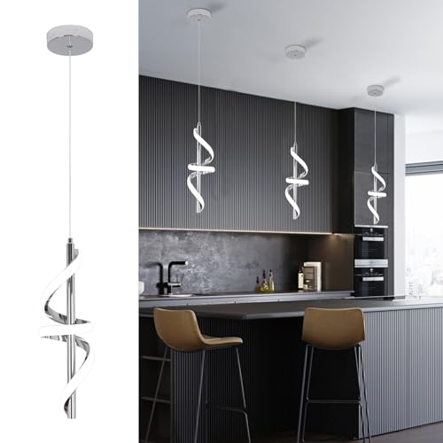 CANEOE Chrome LED Spiral Pendant