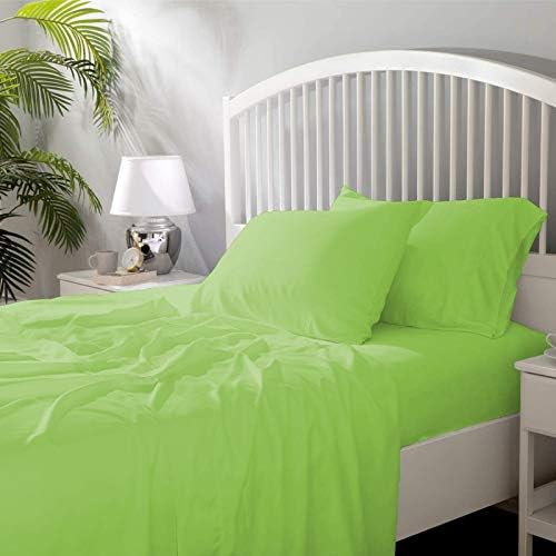 Image of YRM Bedding's - Egyptian Cotton Bedsheet 400-TC Premium Hotel Quality 1 Bedsheet (66x96) + 2 Pillow Covers (18x28) - (Single Bed Size, Sage Green Color)