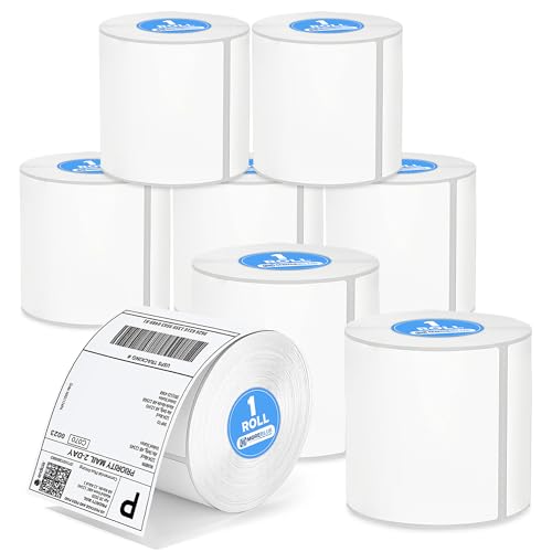 Image of MOREBLUE 4x6 Thermal Label Roll 6 Roll, 2400 Self-Adhesive Shipping Labels, Strong Sticky Smudge-Free & Jam-Free Thermal Printer Labels for Ecommerce & Courier Shipping Stickers